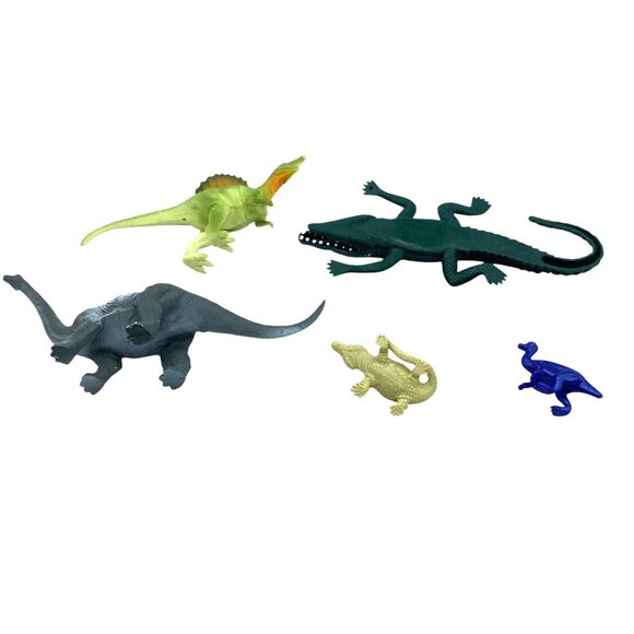 Set Of 5 Dinosaur & Reptile Figurines Plastic Toys For Kids Learning & Play - Picture 7 of 8